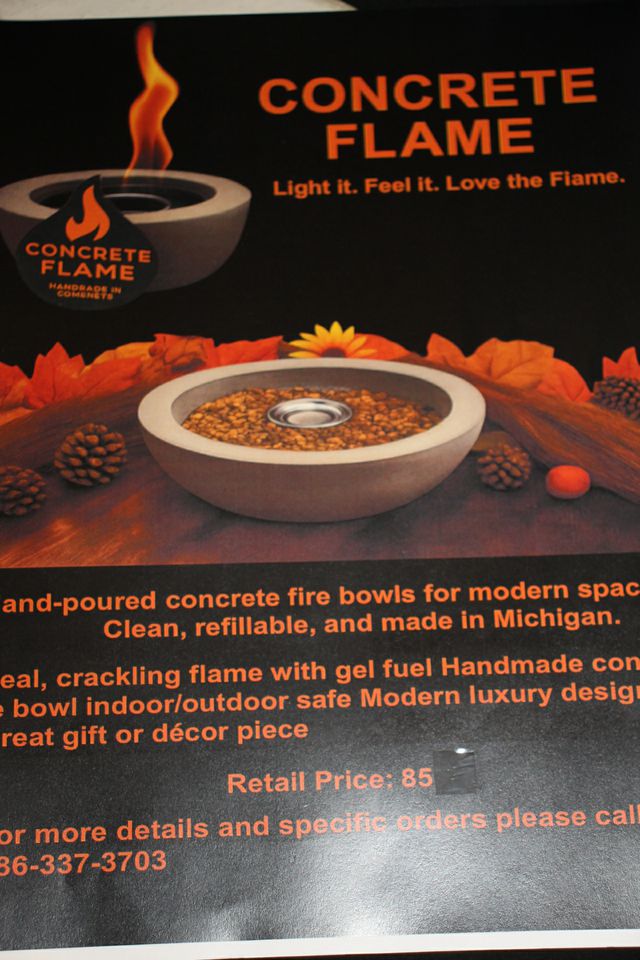 Concrete Flame Detroit Blue Roaring Bowl by Concrete Flame MI