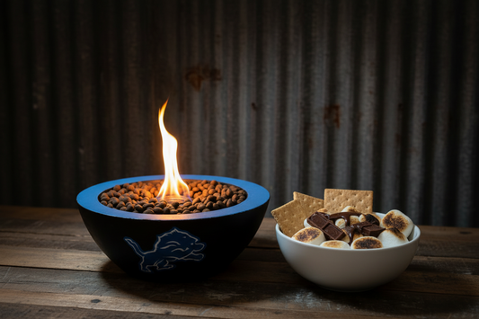 Concrete Flame Detroit Blue Roaring Bowl by Concrete Flame MI